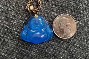 14k and jade buddah pendant