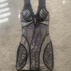 Black & Nude Bodycon Bebe Dress Size Small