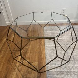 Modern Geometric Glass - Hexagon Coffee Table