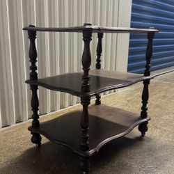 victorian mahogany rosewood 3-tiered rolling bookcase