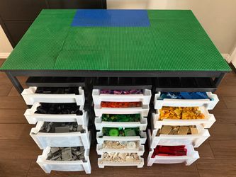 Lego table with bins