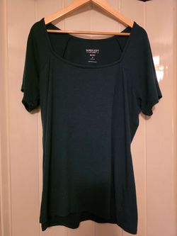Torrid Super Soft Ribbed Short Sleeve Top in Dark Green