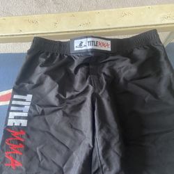 Title MMA Mens Shorts Size XXL, Black With A Little Red, 2 Pairs Brand New