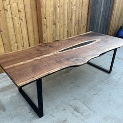 Live Edge Walnut Epoxy Dining Table
