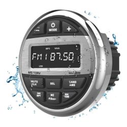 Bluetooth Marine Radio Boat Stereo: Waterproof Boat Audio Receiver - Digital Marine Grade Player with FM AM Radio | USB/AUX-in/MP3 | Subwoofer 