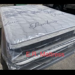 🔆🛏Mattress Pillow Top 💤🔅 ❇️ 12” inches tall ✳️All Sizes In Stock  ✴️SAME DAY DELIVERY🚚 ✅Queen sizes $199 ✅Full sizes $180 ✅Twin sizes $130 ✅Cal k