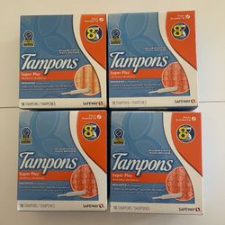 Tampons Super Plus 18ct , (4) For  $5