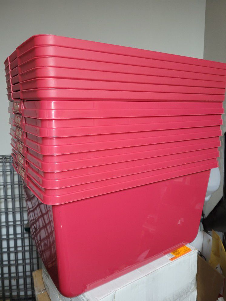 Hefty 72qt Hi-Rise Storage Box with Red Lid