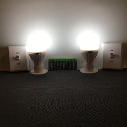 2 - Battery Operated Wireless LED Light Bulb, Night Lights, COB LED Cordless Light Switch