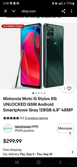 Teléfono motorola  Stylus 5G para partes tiene Google acount