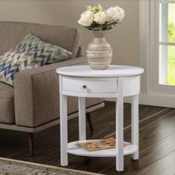 Oval Wood End Table