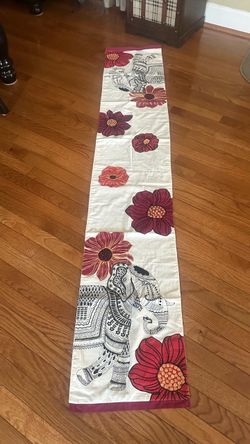 Beaded Tapestry Table Runner India Elephant Fall Pier 1 One Imports 72”