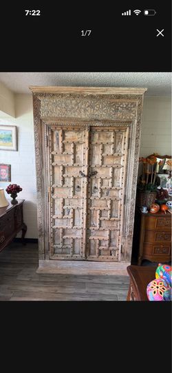 Antique, extremely solid carved wood, beautiful armor cabinet