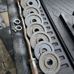 Weight Plates & Curl Bar