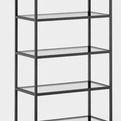 Black Bookshelf With Tempered Glass Shelves