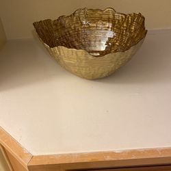 Glass Bowl, Gold Leaf 