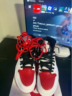 Jordan ones red, white and black size 9