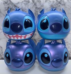 Disney Stitch Large Plastic Capsule Heads Lot of 4 Empty 3 Face Styles No Cracks