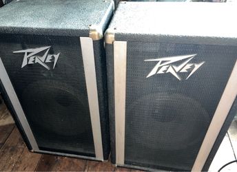 2 Peavey Model-112 PT PA Enclosure Amp Speakers, As Is