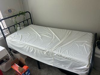 Twin Metal Bed Frame + Mattress – Excellent Condition – $100