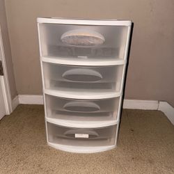 Sterilite White 4-Drawer Plastic Storage Tower