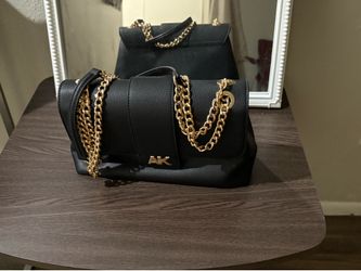 ANNE KLEIN BLACK CHAIN SHOULDER PURSE BAG