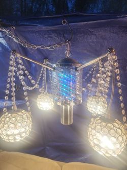 Four Crystal Sphere Handmade Chandelier