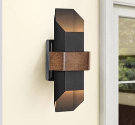 LamQee Modern 20-inch outdoor wall lights, double rectangular outdoor lamp, integrated LED light