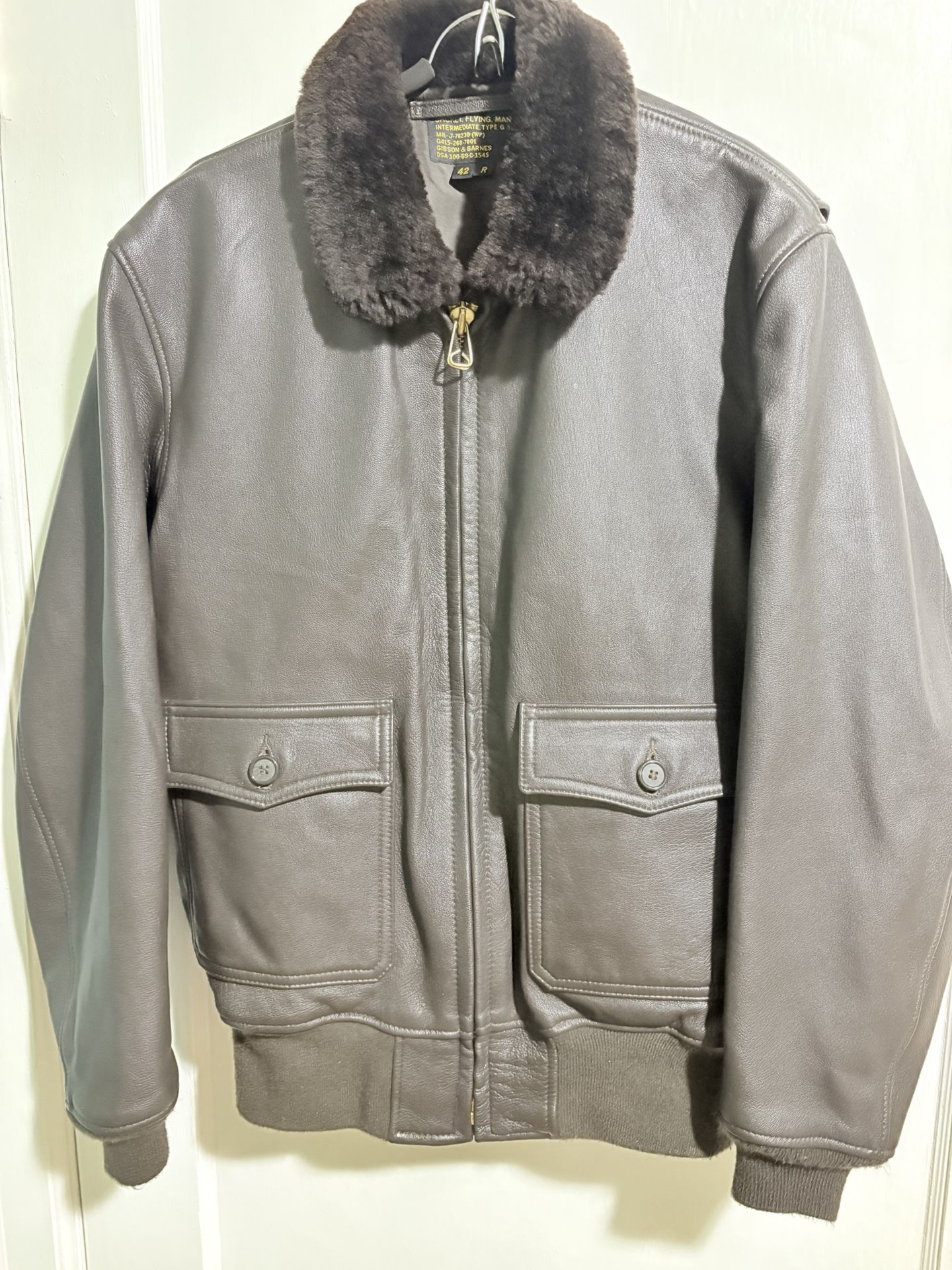 Men’s Leather Aviator Jacket NEW