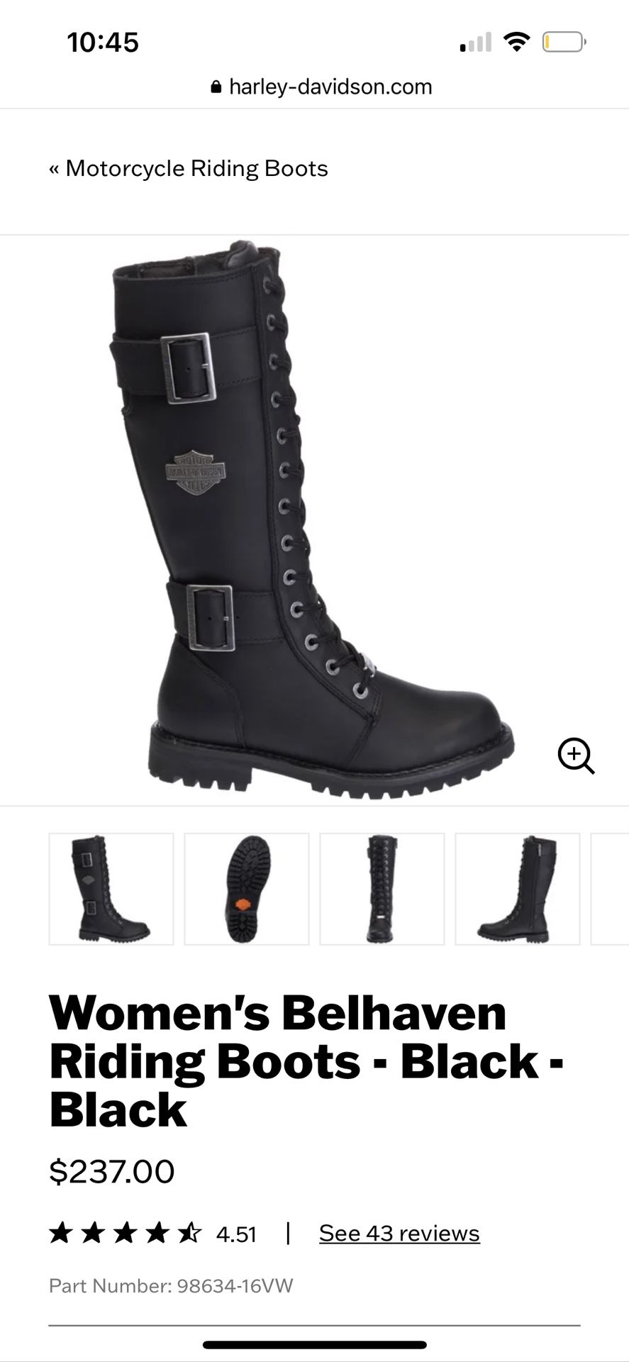 Harley Davidson -Women's Belhaven Riding Boots