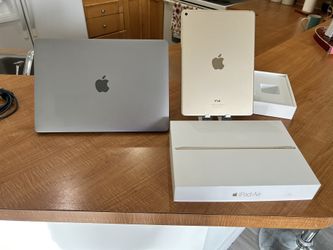 Apple Combo   MacBook Pro retina Thunderbolt ,iPad Air white gold 128 gb 