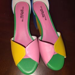 Charlotte Stone Bailey Carousel Platform Sandals Women’s Size 8 Multicolor