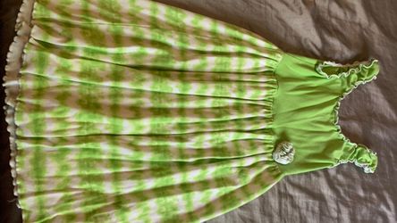 Green Tie-Dye Sundress with Ruffle Straps