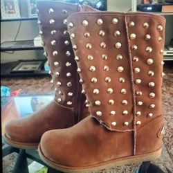 Gold Studded Snow Boots
