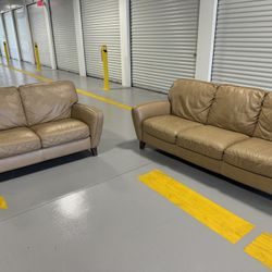 Natuzzi Real Italian Leather Couch & Loveseat