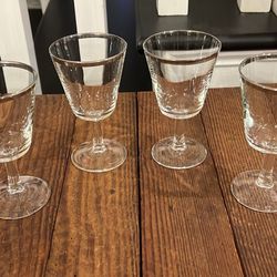 Vintage MCM Silver Rim Wine Glasses (4)