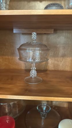 Vintage Early American Pressed Glass Covered Dish, Mint Condition