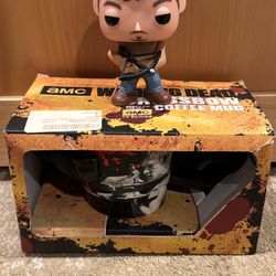 The Walking Dead Daryl Dixon Crossbow Mug and Funko Pop Figure Lot $5 ships for $20