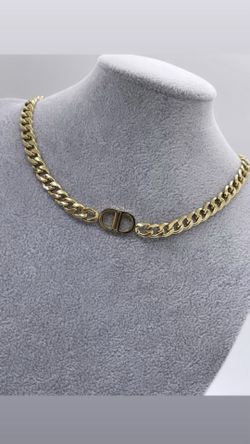 Dior CD Logo Gold Chain Necklace