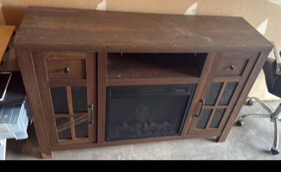 TV Stand with Electric Fireplace Insert
