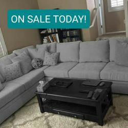 Gray Sectional Couch Sofa 