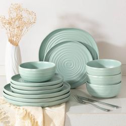 Stoneware dinnerware set 12 pieces 4 set