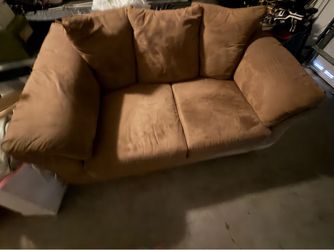Tan Microfiber Loveseat Sofa