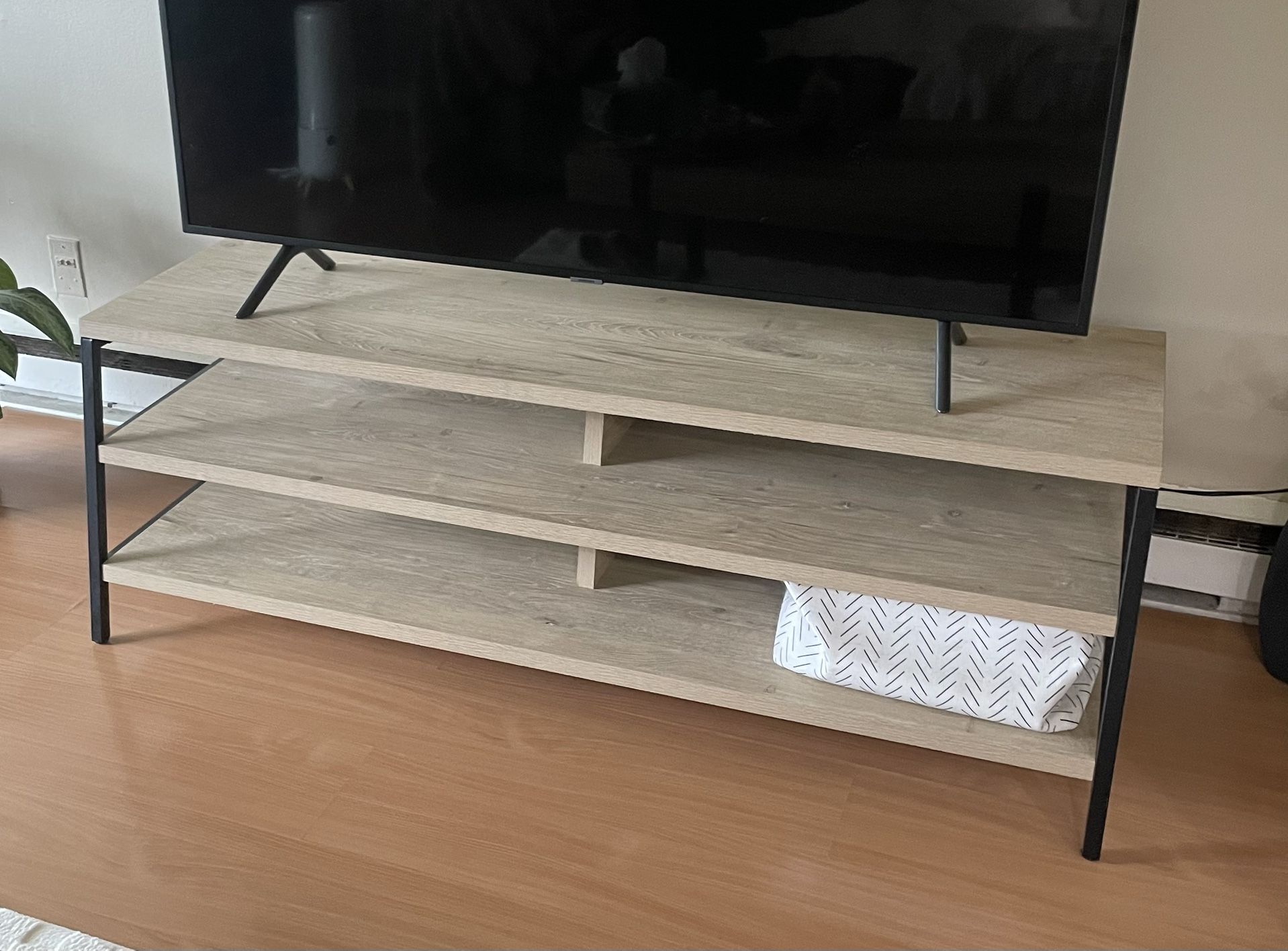 3 Tier Light Wood TV Stand