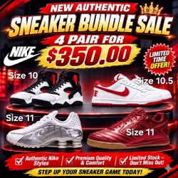 New Authentic Sneaker Bundle 4 pair for 350 various sizes