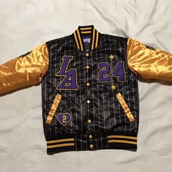 Headgear Classic LA KOBE BRYANT COLLAGE LEGENDS SIZE XSMALL BLK VARSITY JACKET FITS WOMEN MEDIUM 