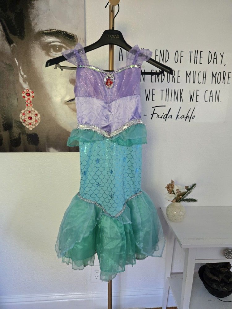 Disney Ariel Mermaid Princess Kids Costume - Purple and Green Size S(4-6X)
