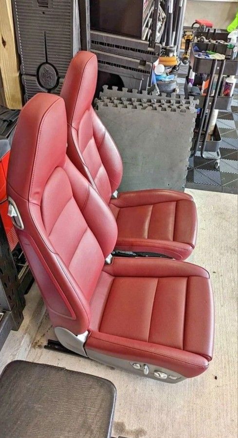 Porsche 991, 718, 981 OEM Left And Right Side Red Leather Seats