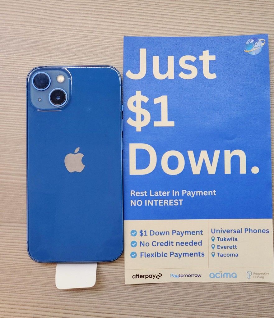 Apple Iphone 13 Mini 128gb Unlocked FREE Smartwach/ Headphones. Pay $1 Today Rest in payments. NO CREDIT NEEDED FINANCING