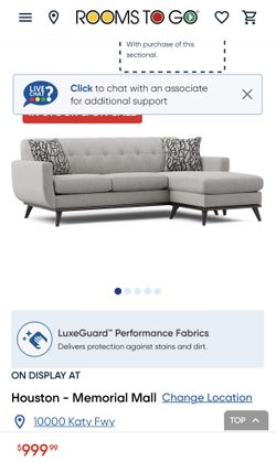 East Side Chaise Sofa - Bought At Rooms To Go